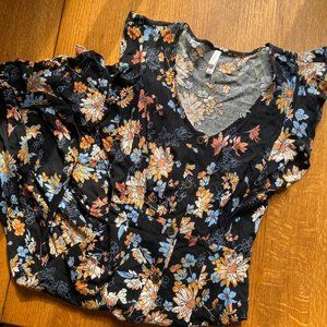 Black Floral Midi Dress